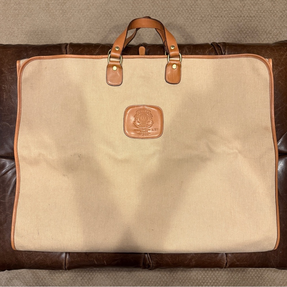 Ghurka No. 237 ‘Valet’ Tan Canvas and Leather Garment Bag